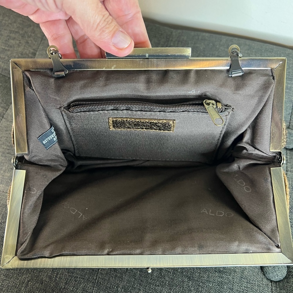 Aldo Metallic Gold Clutch with Chain Strap - Picture 5 of 6